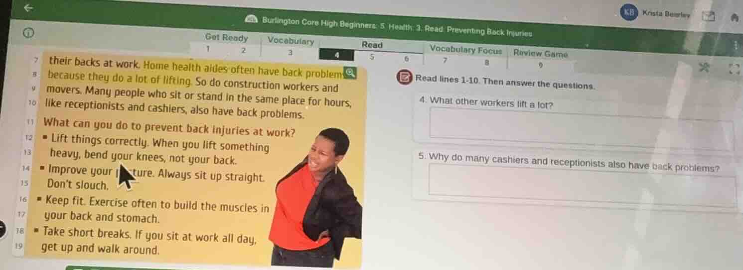read lines 1-10. then answer the questions. 4. what other workers lift …