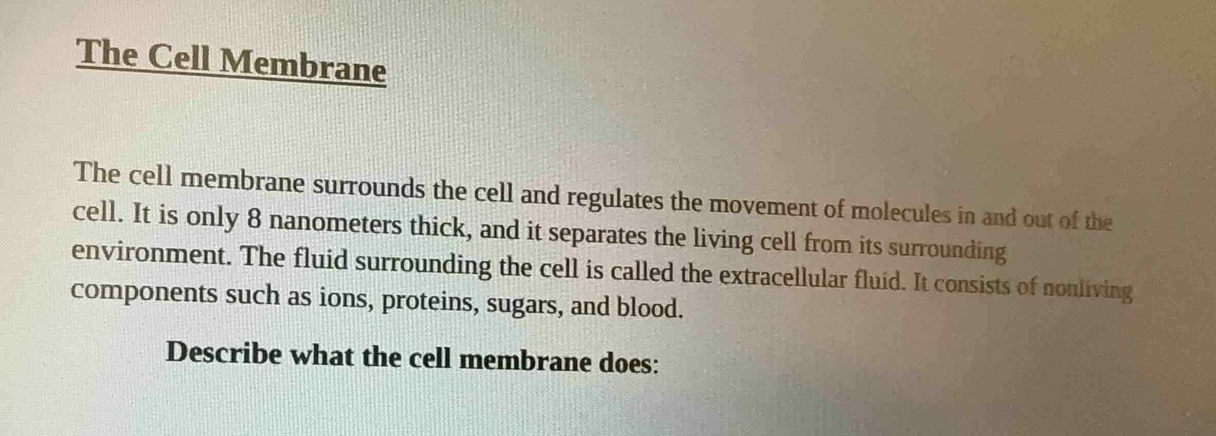 the cell membrane the cell membrane surrounds the cell and regulates th…