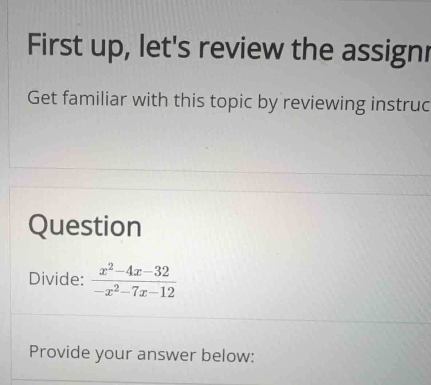 first up, lets review the assignm get familiar with this topic by revie…