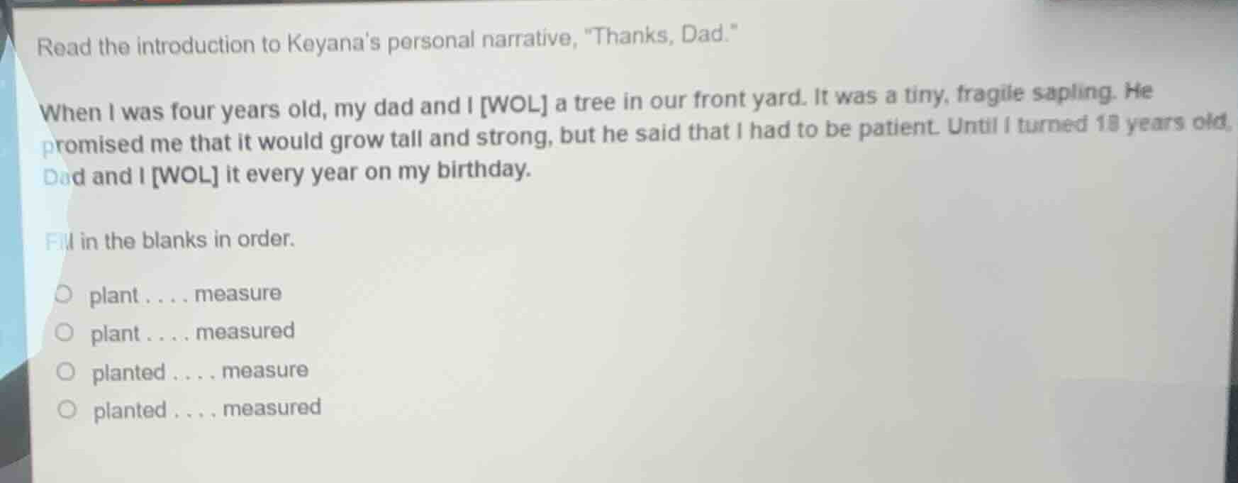 read the introduction to keyanas personal narrative, \thanks, dad.\ whe…