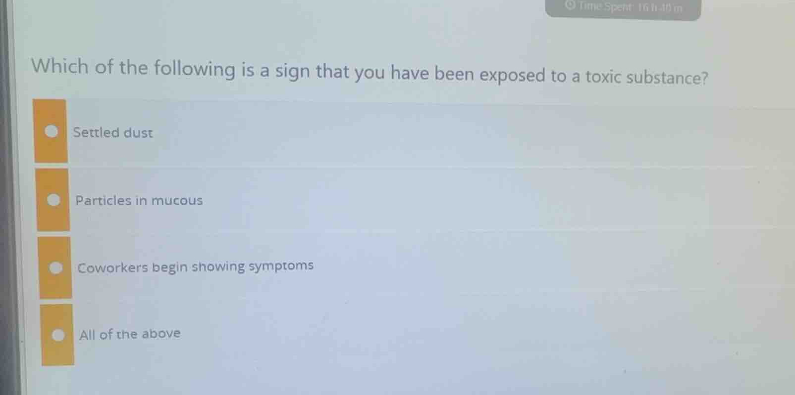 which of the following is a sign that you have been exposed to a toxic …