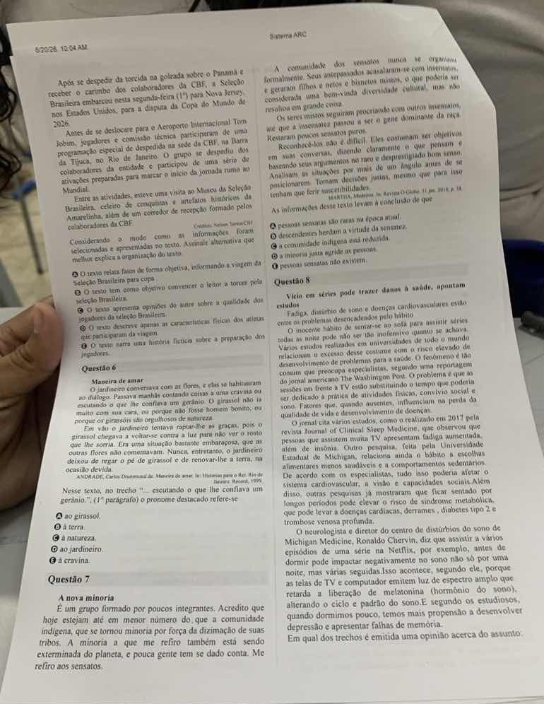 considerando o modo como as informações foram selecionadas e apresentad…