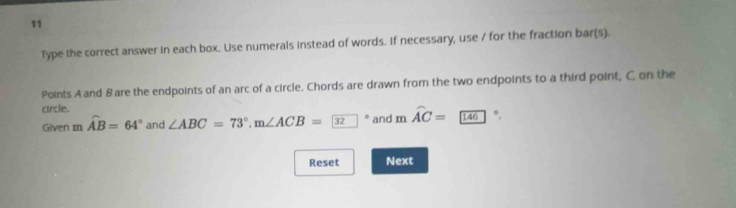 11 type the correct answer in each box. use numerals instead of words. …