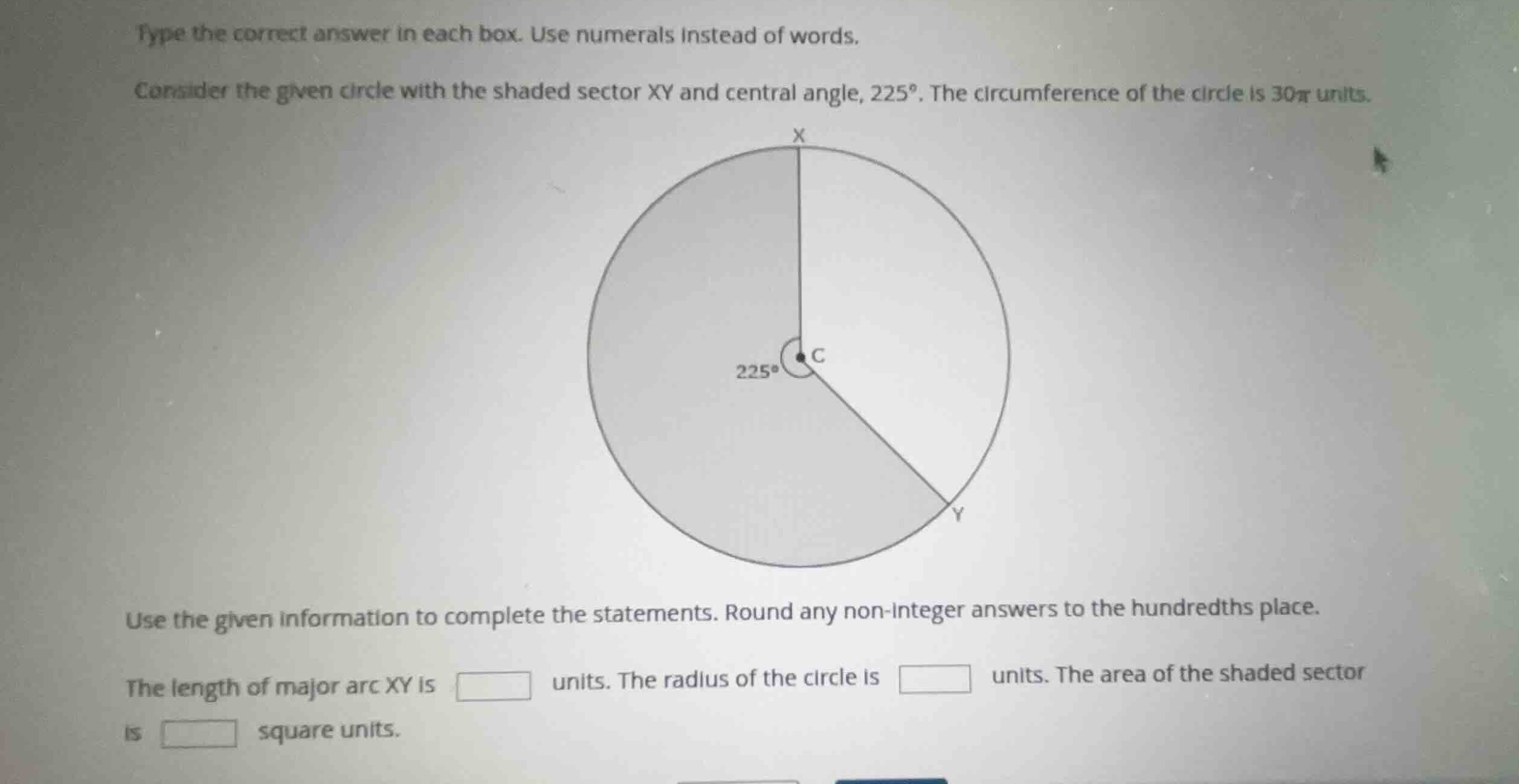 type the correct answer in each box. use numerals instead of words. con…
