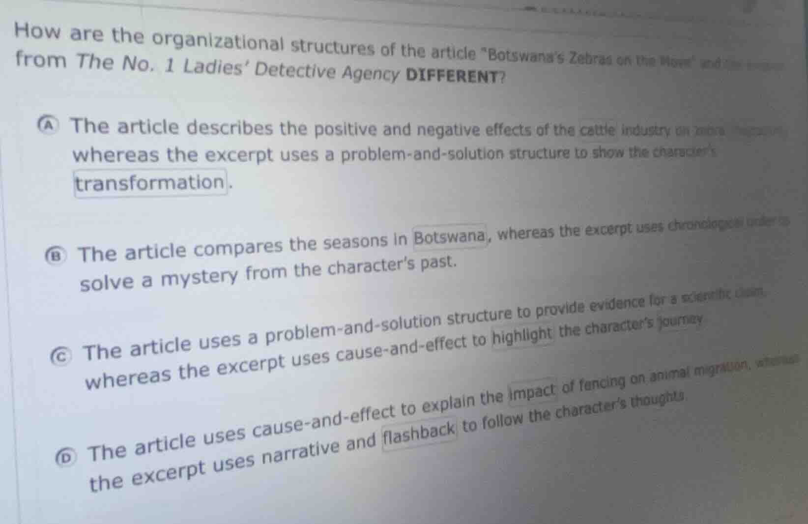 how are the organizational structures of the article \botswanas zebras …