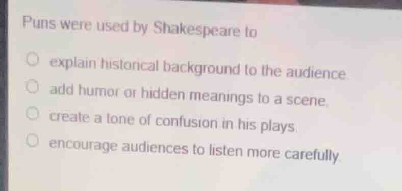 puns were used by shakespeare to explain historical background to the a…