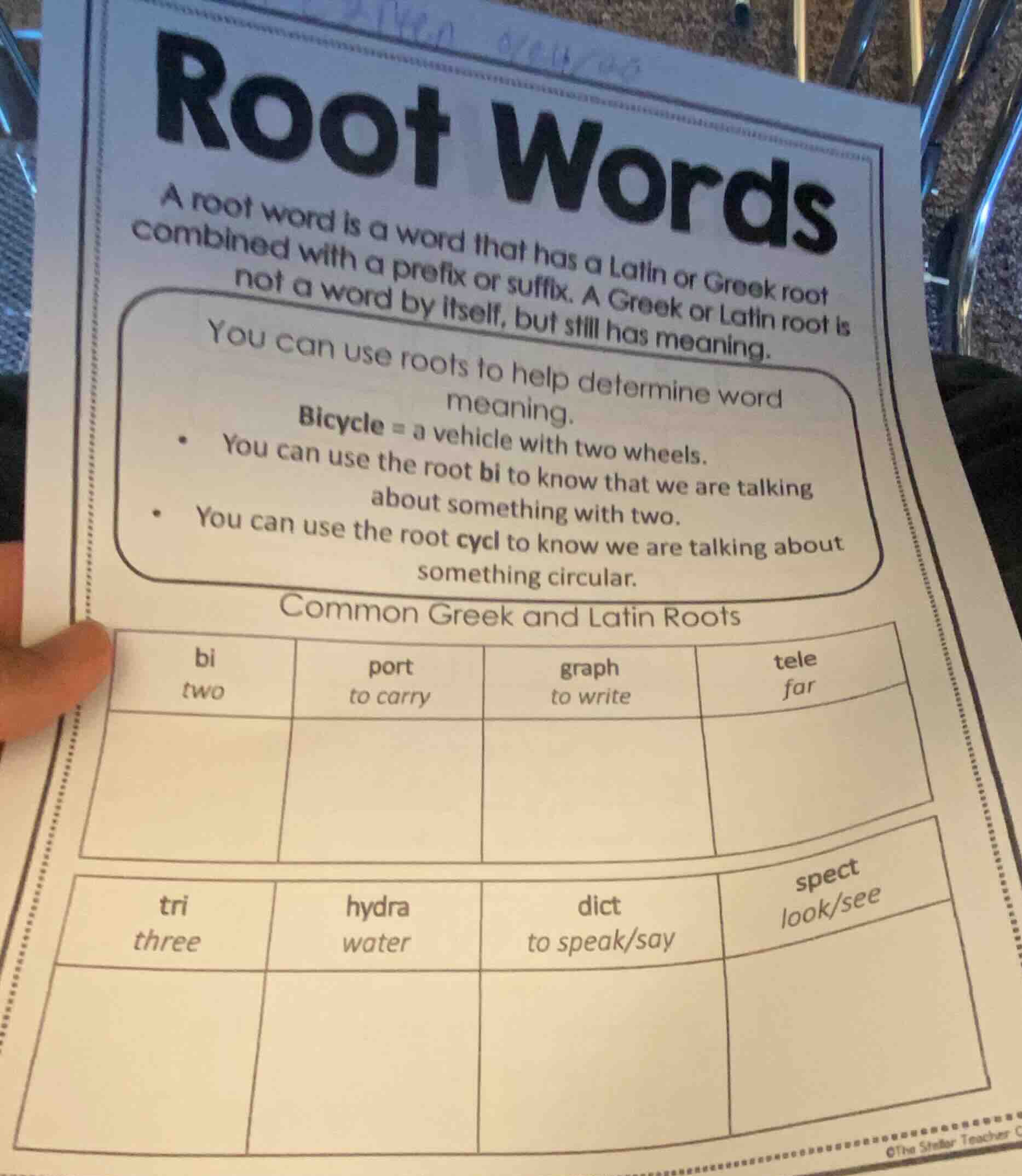 root words a root word is a word that has a latin or greek root combine…