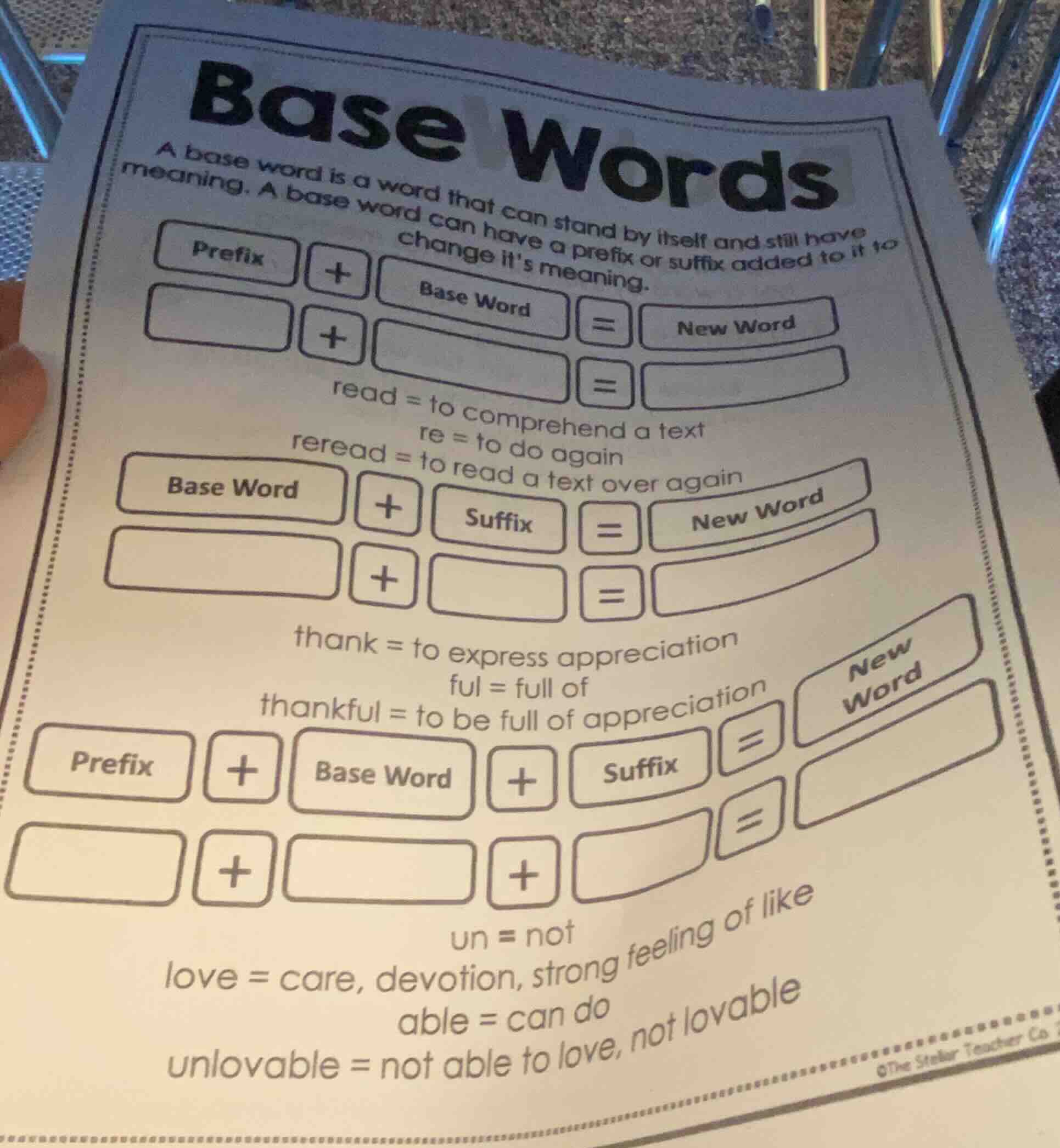 base words a base word is a word that can stand by itself and still hav…
