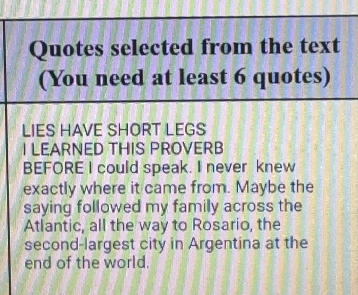 quotes selected from the text (you need at least 6 quotes) lies have sh…