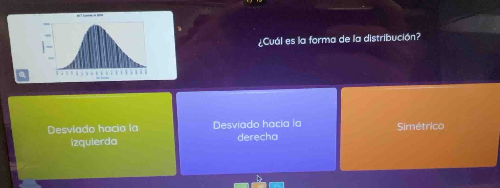 ¿cuál es la forma de la distribución? desviado hacia la izquierda desvi…