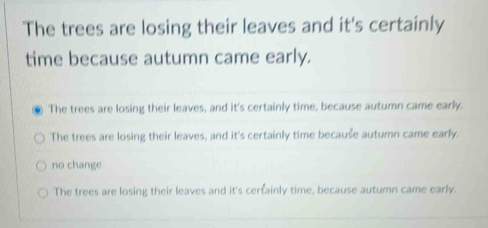 the trees are losing their leaves and its certainly time because autumn…