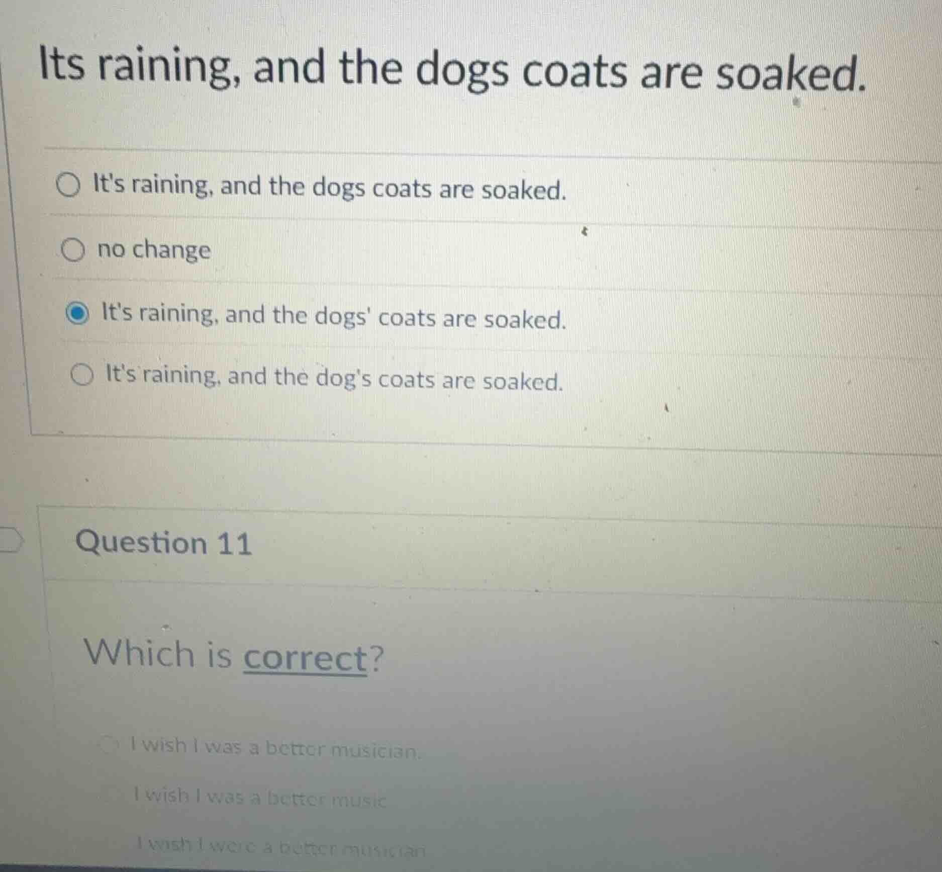 its raining, and the dogs coats are soaked. its raining, and the dogs c…