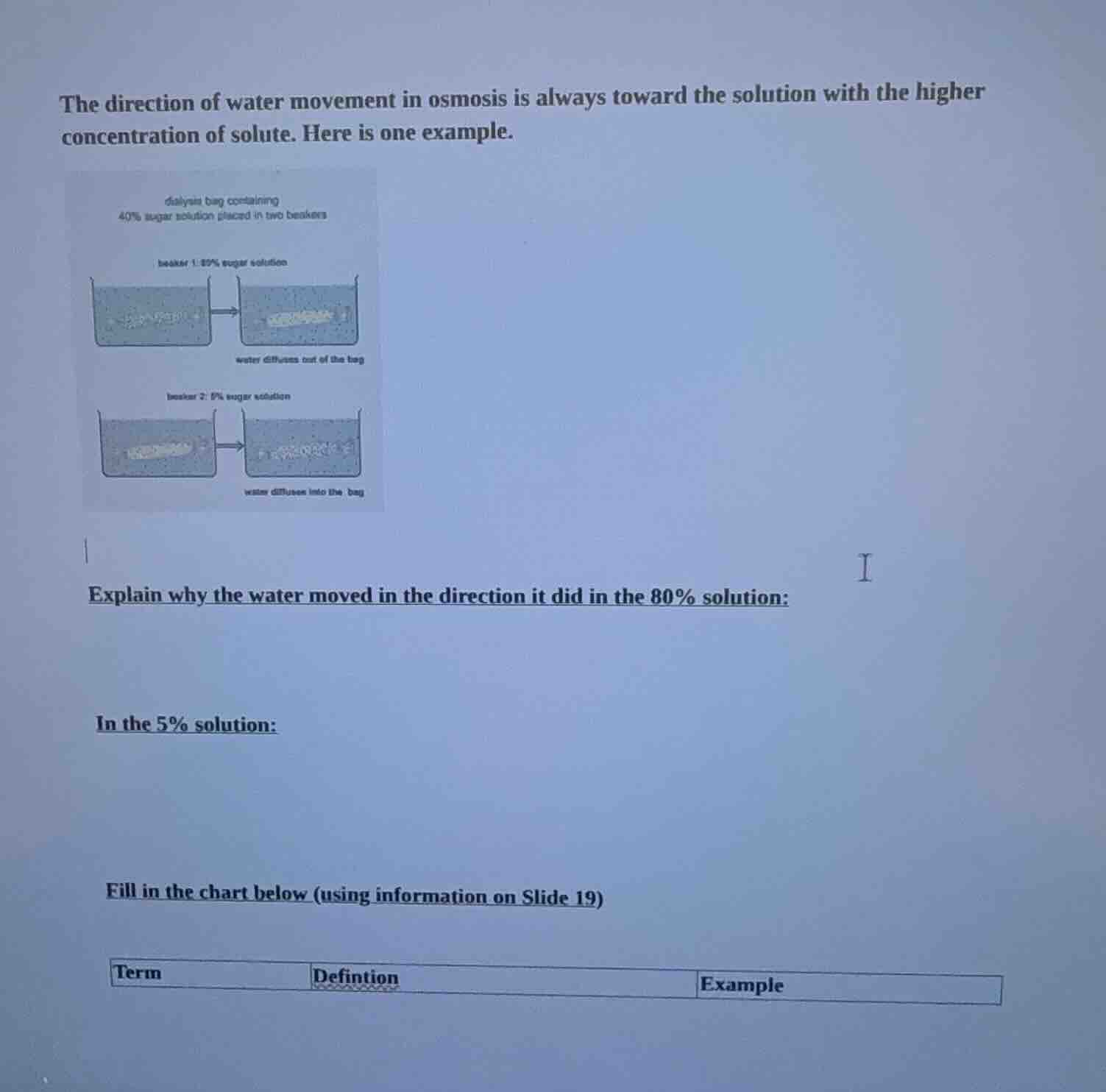 the direction of water movement in osmosis is always toward the solutio…