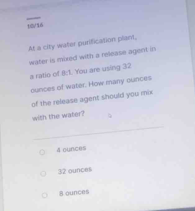 at a city water purification plant, water is mixed with a release agent…