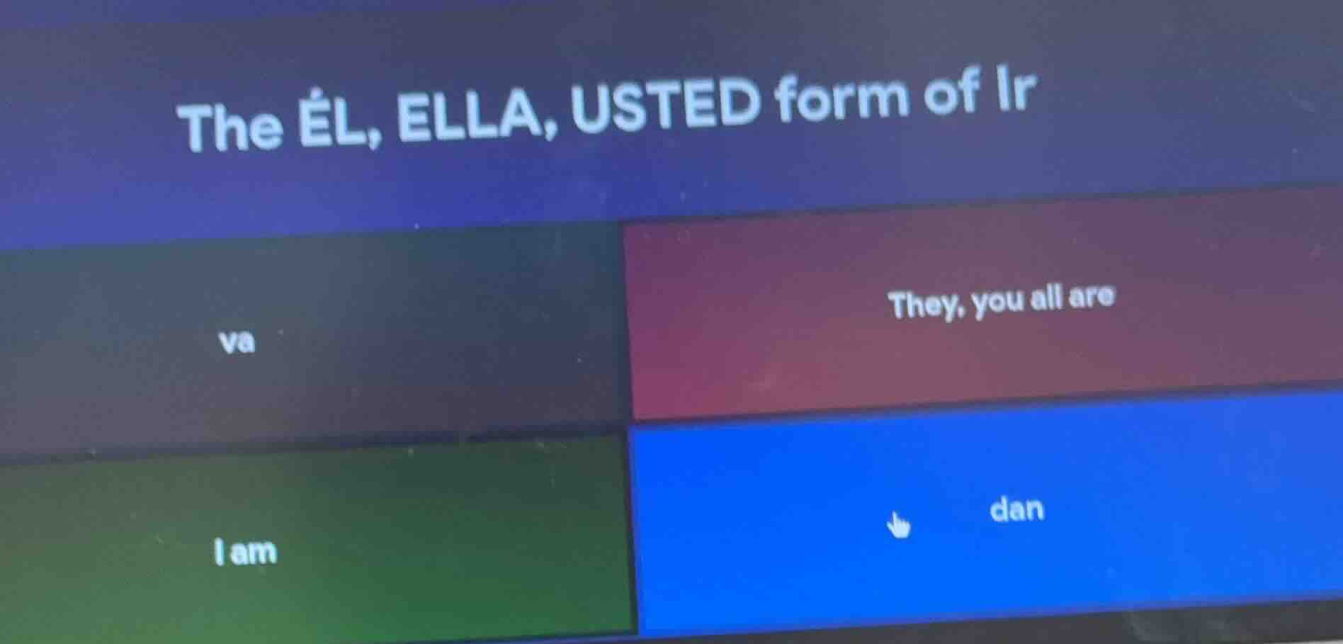 the él, ella, usted form of ir va they, you all are i am dan