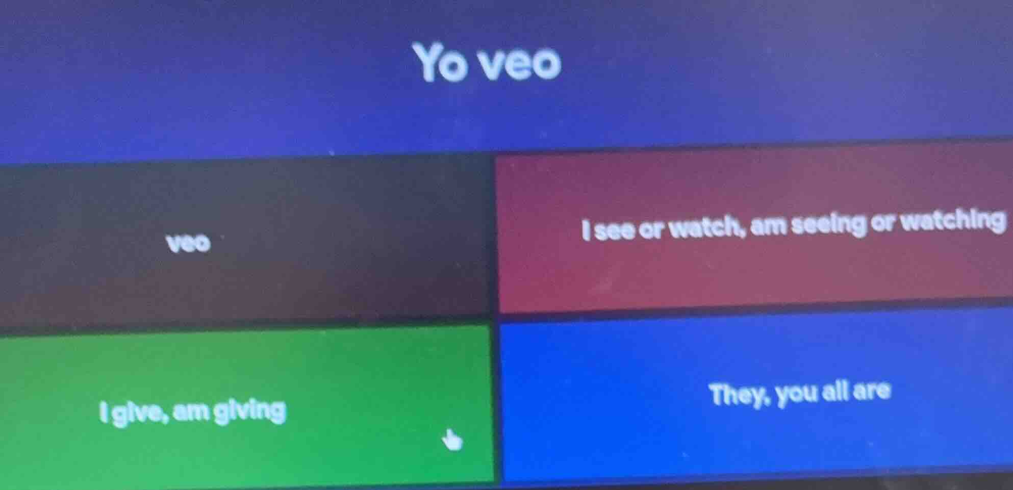 yo veo veo i see or watch, am seeing or watching i give, am giving they…