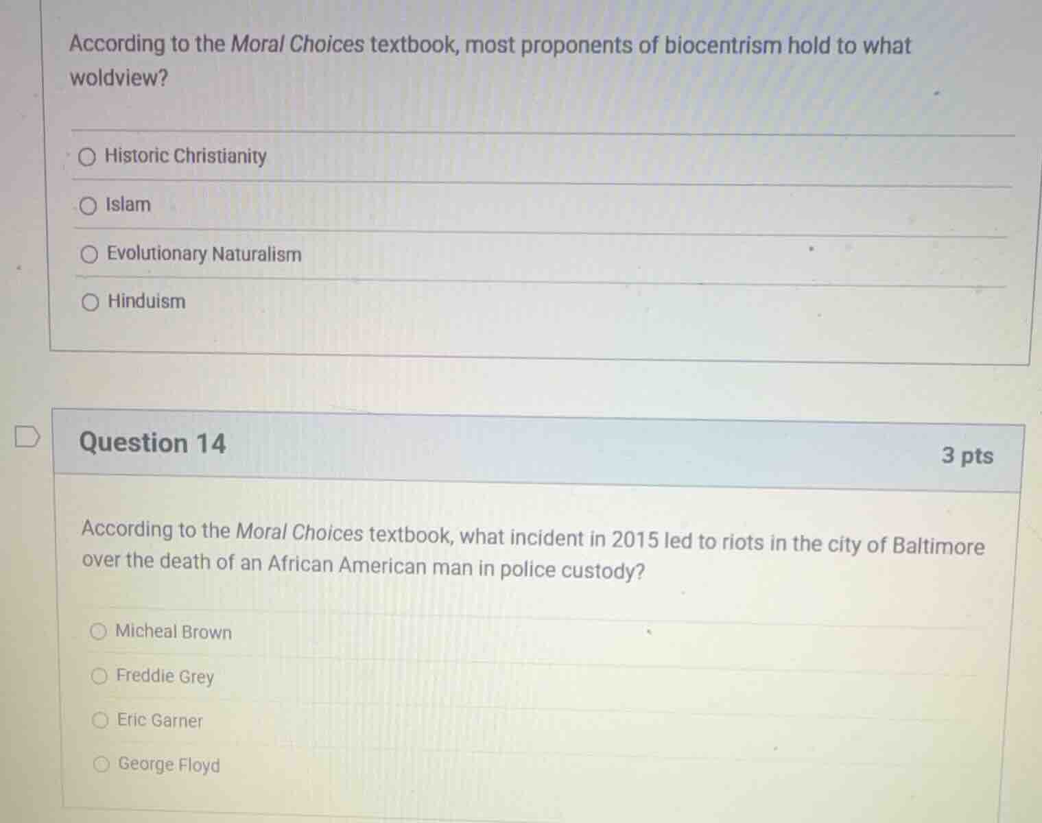according to the moral choices textbook, most proponents of biocentrism…