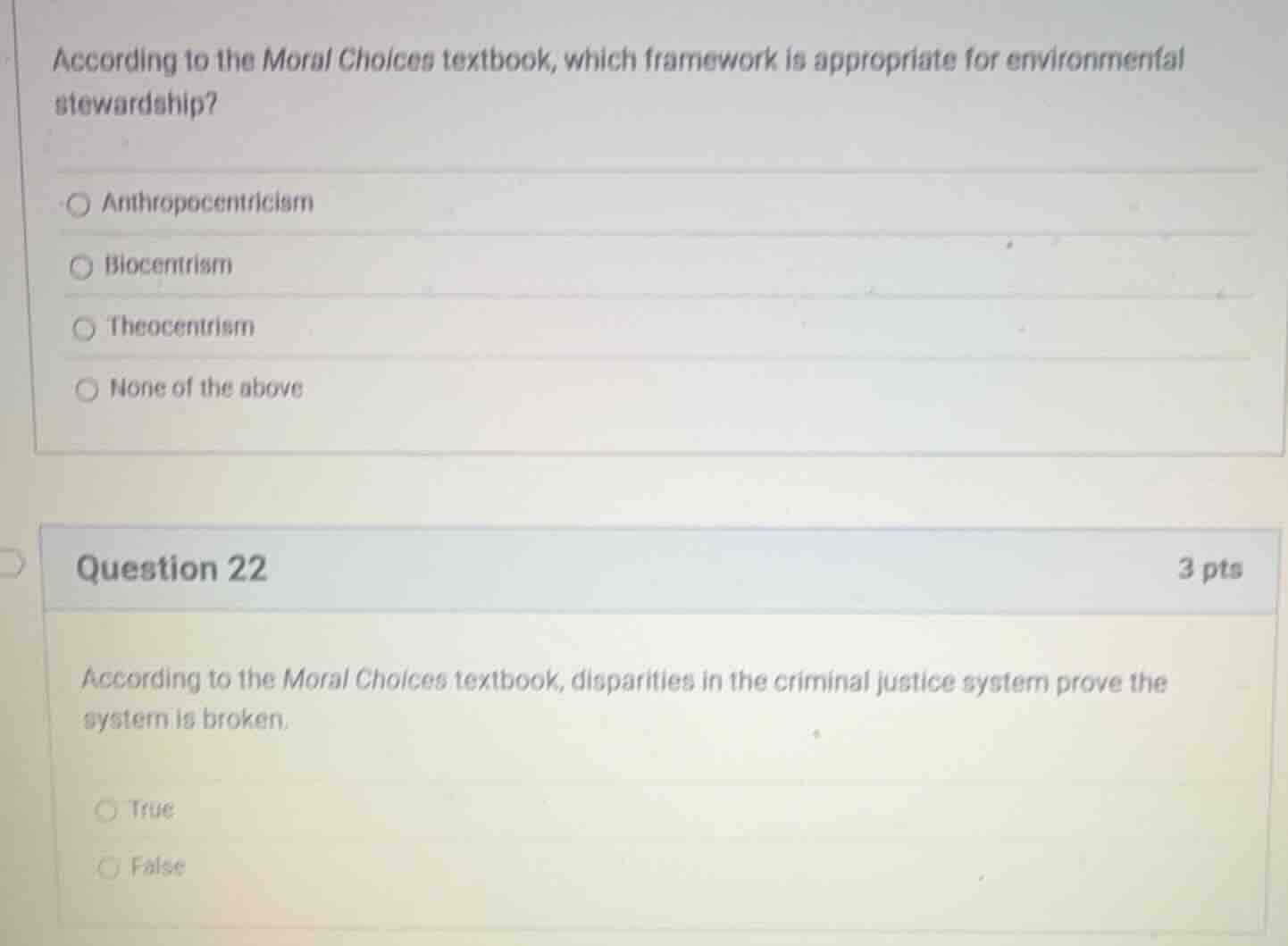 according to the moral choices textbook, which framework is appropriate…