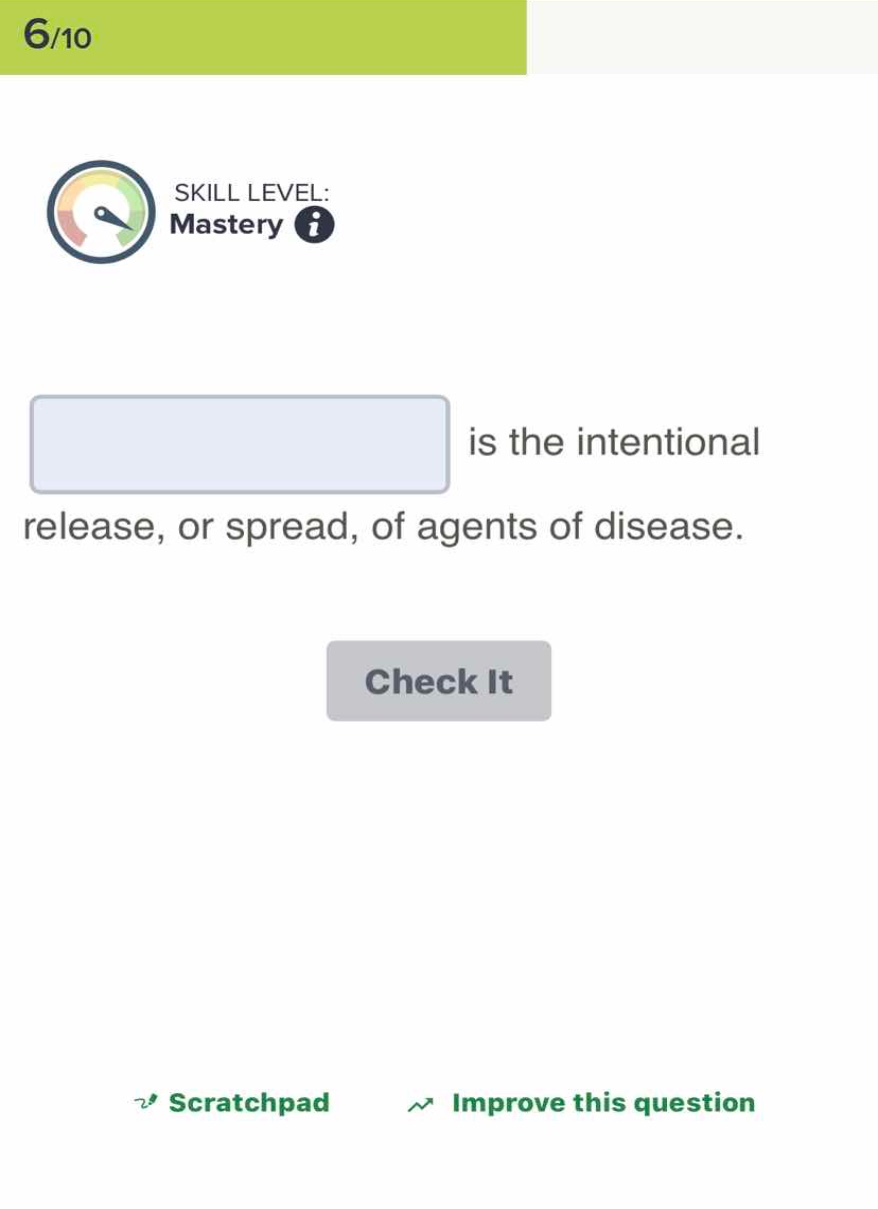 is the intentional release, or spread, of agents of disease.