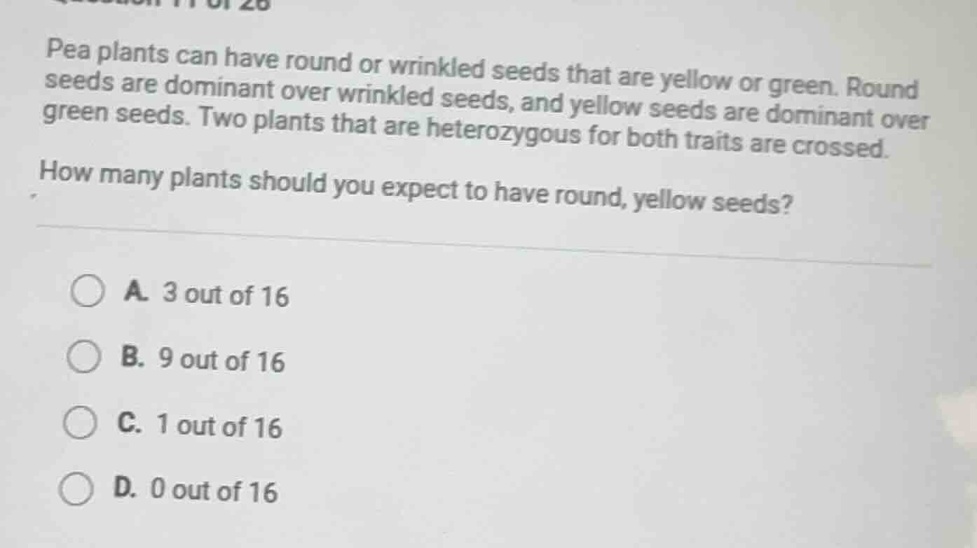pea plants can have round or wrinkled seeds that are yellow or green. r…
