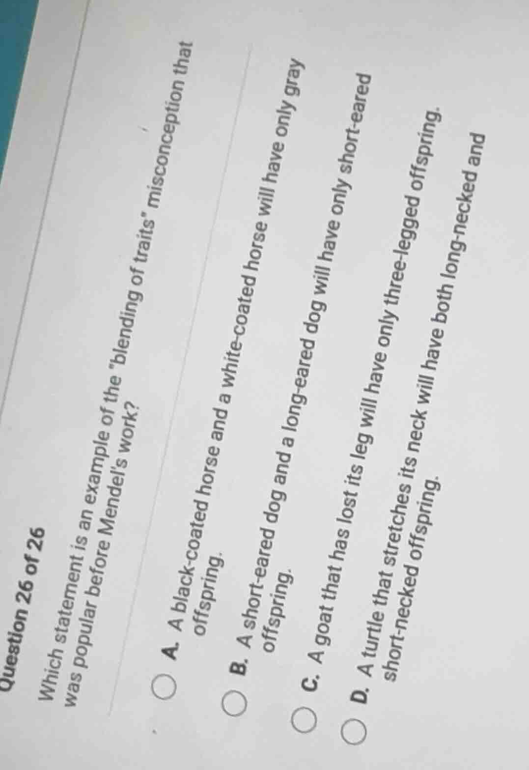 question 26 of 26 which statement is an example of the \blending of tra…