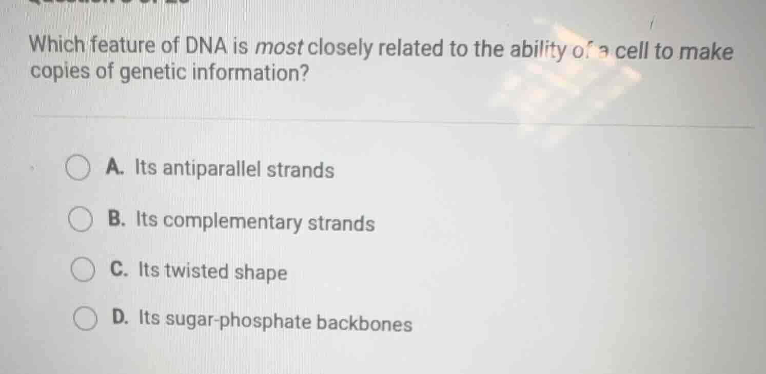 which feature of dna is most closely related to the ability of a cell t…