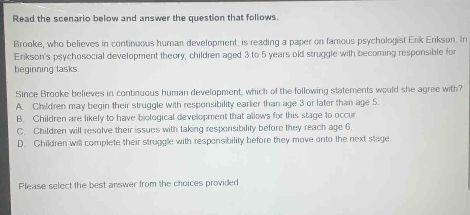 read the scenario below and answer the question that follows. brooke, w…