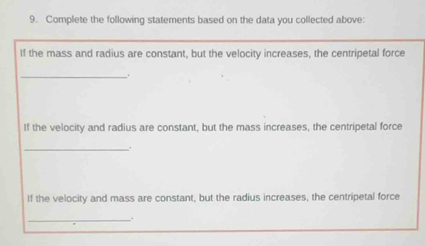 9. complete the following statements based on the data you collected ab…