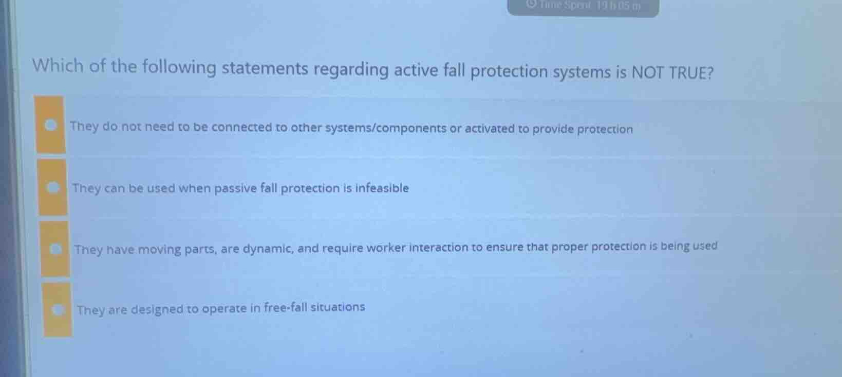 which of the following statements regarding active fall protection syst…