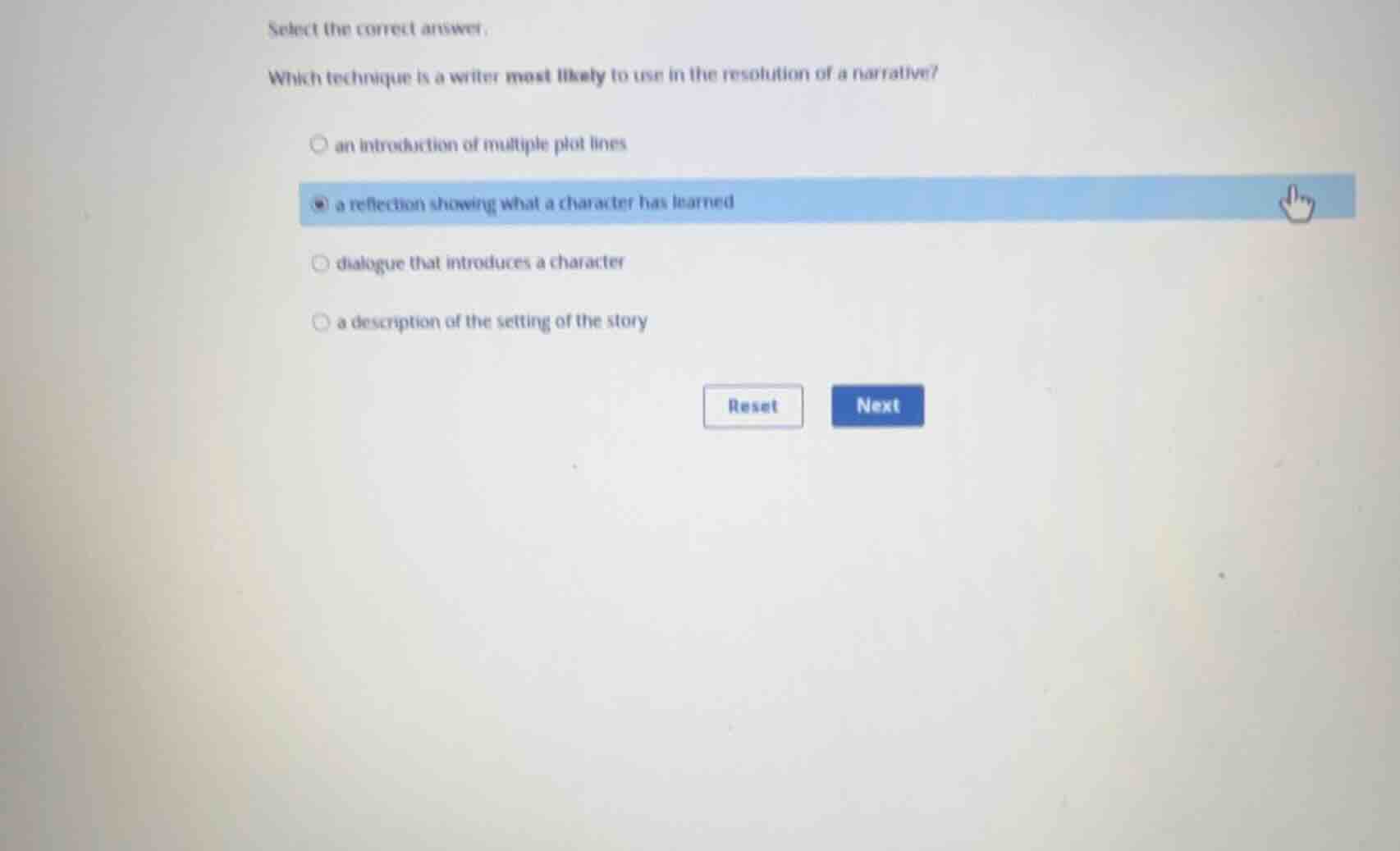 select the correct answer. which technique is a writer most likely to u…