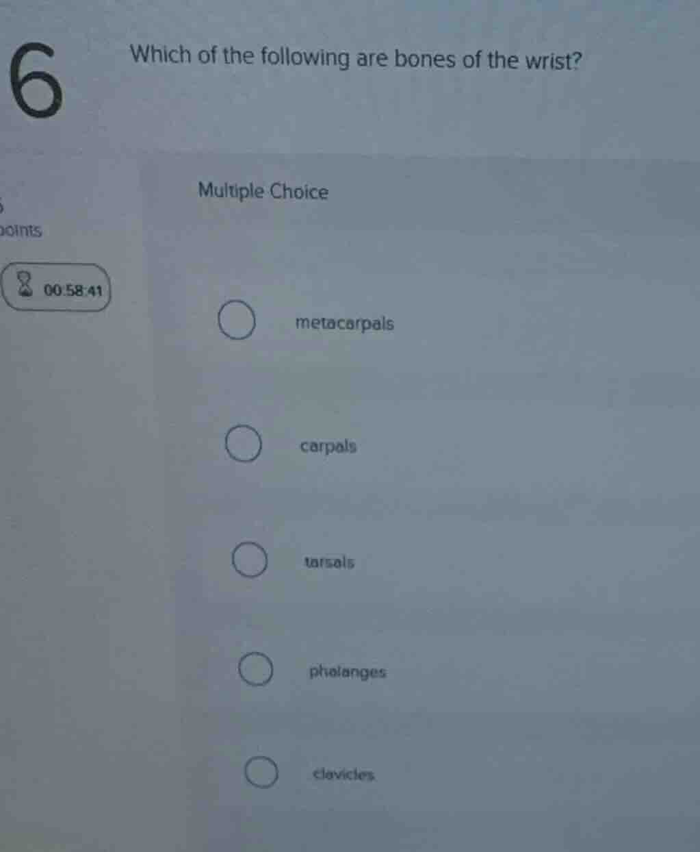 which of the following are bones of the wrist? multiple choice metacarp…