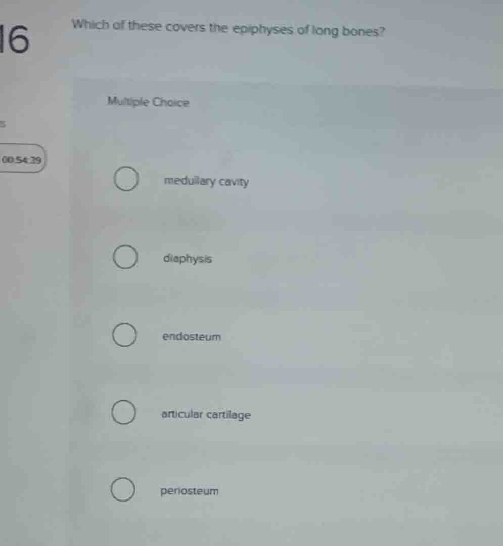 which of these covers the epiphyses of long bones? multiple choice medu…