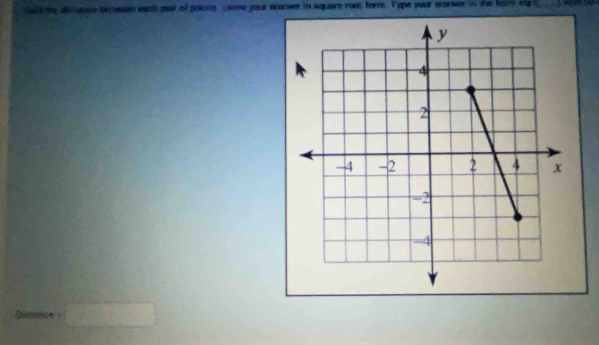 find the distance between each pair of points. leave your answer in squ…