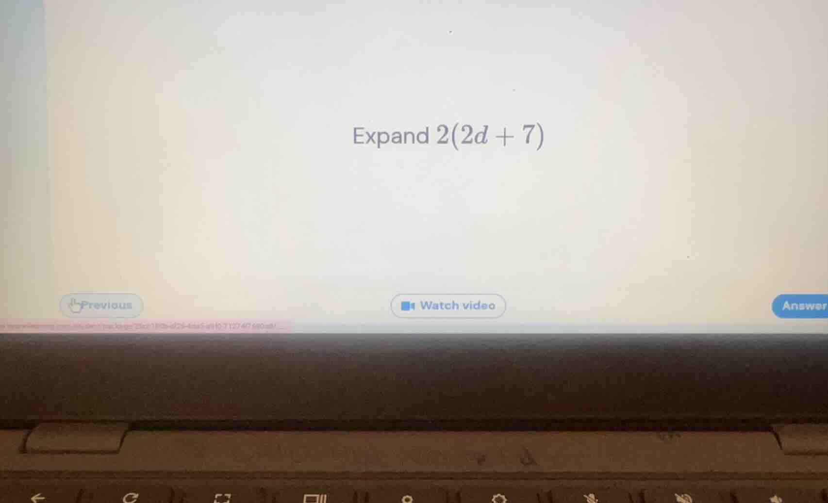 expand \\(2(2d + 7)\\)