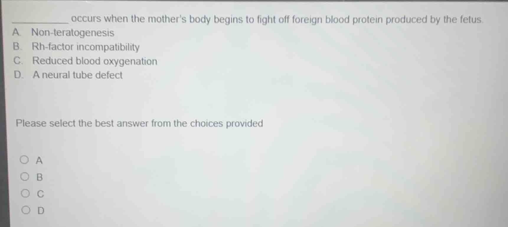 occurs when the mothers body begins to fight off foreign blood protein …