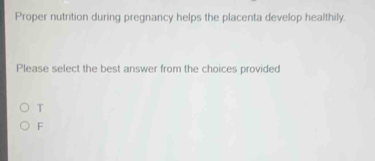 proper nutrition during pregnancy helps the placenta develop healthily.…