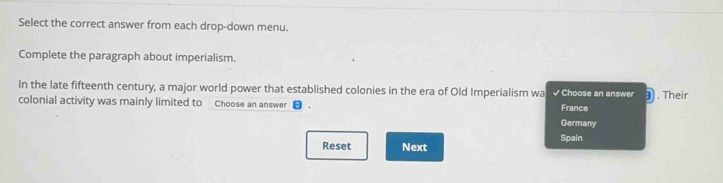 select the correct answer from each drop-down menu. complete the paragr…