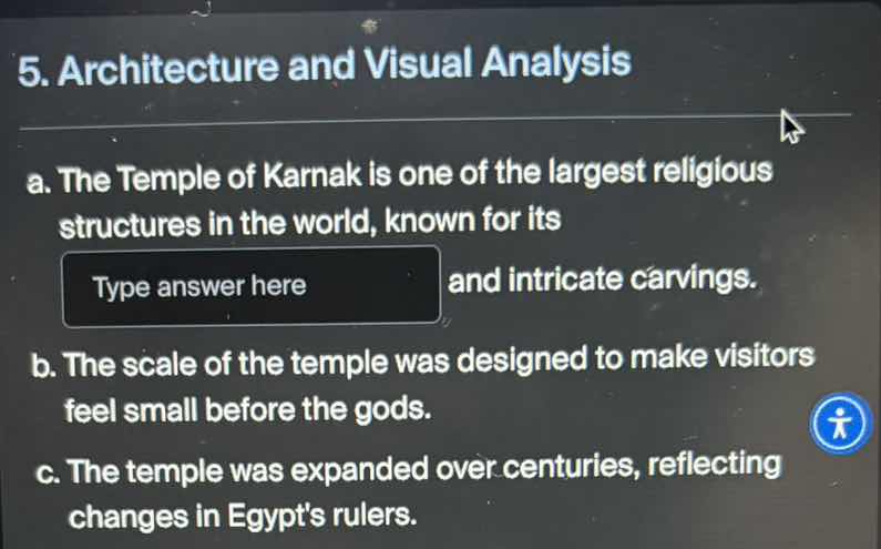 5. architecture and visual analysis a. the temple of karnak is one of t…
