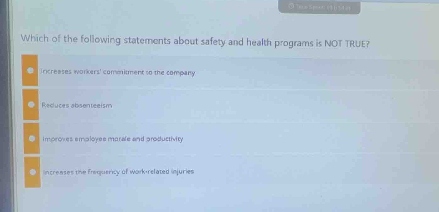 which of the following statements about safety and health programs is n…