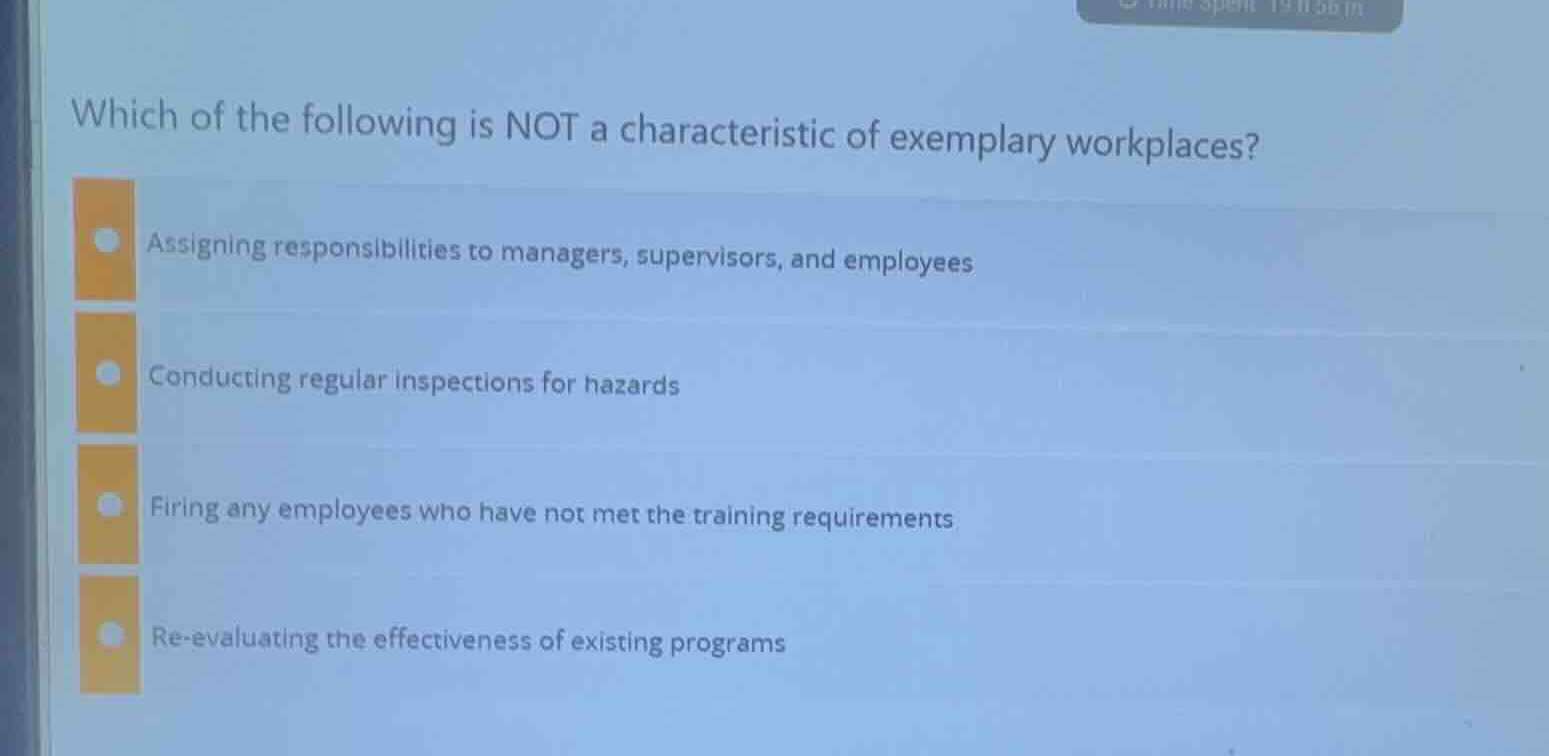 which of the following is not a characteristic of exemplary workplaces?…
