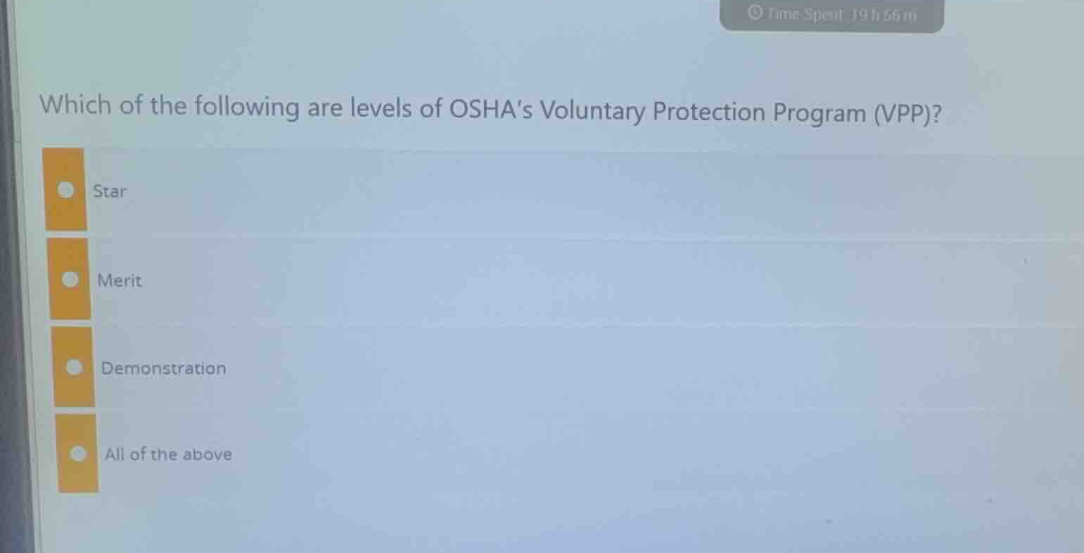 which of the following are levels of oshas voluntary protection program…