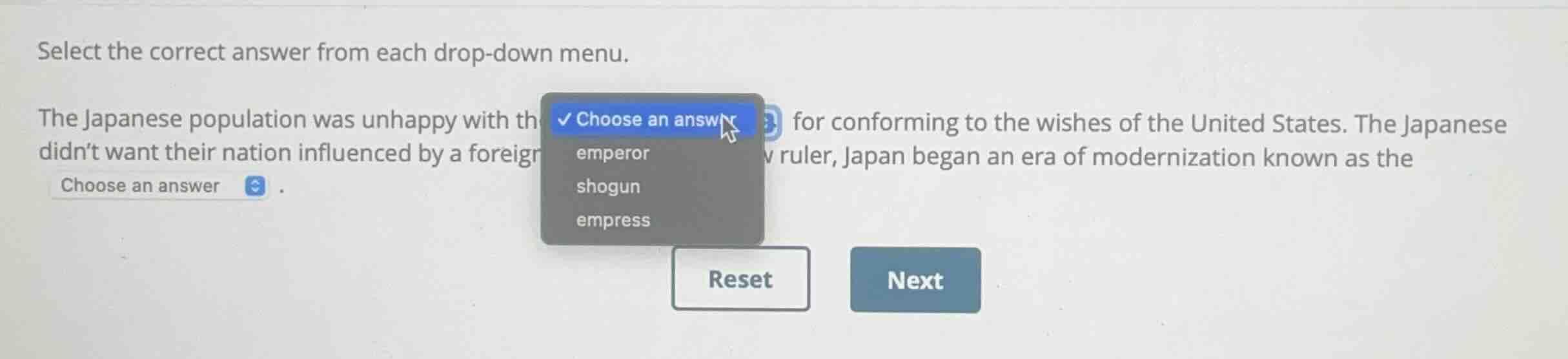 select the correct answer from each drop-down menu. the japanese popula…