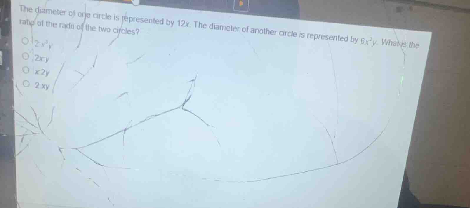 the diameter of one circle is represented by \\(12x\\). the diameter of…