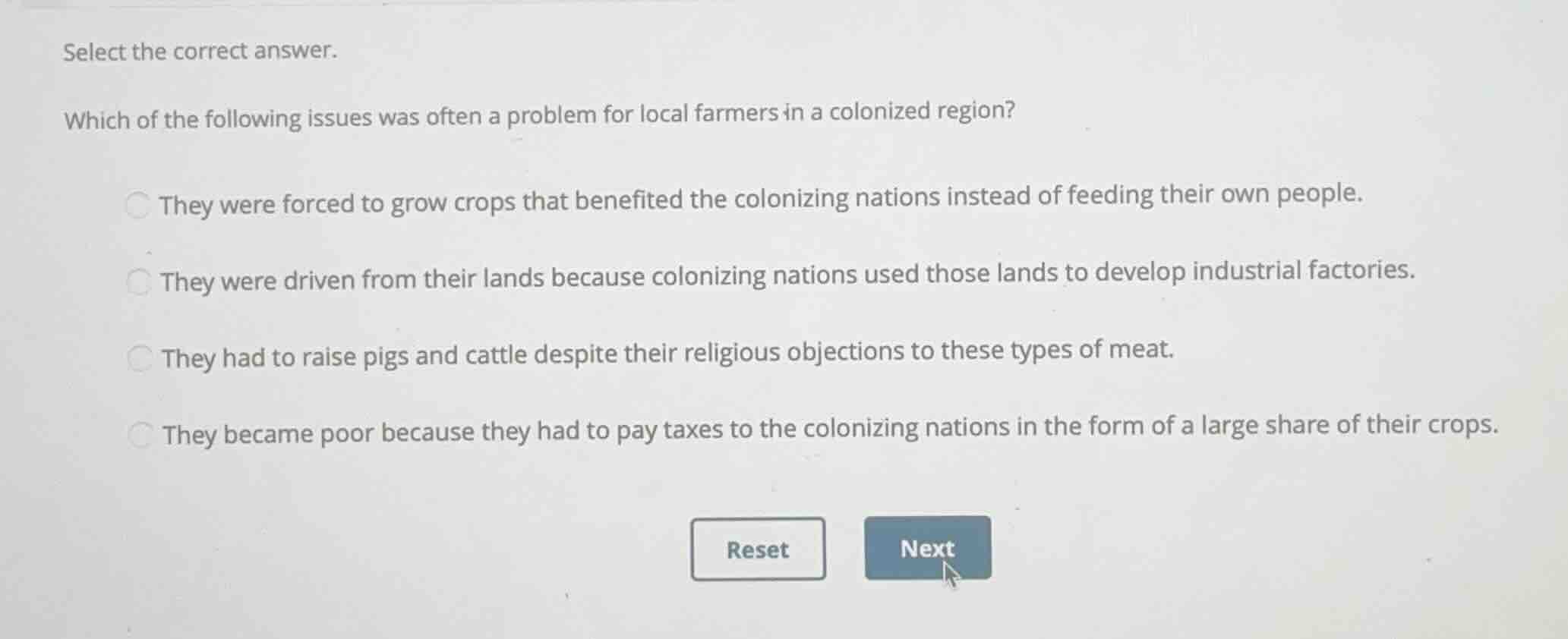 select the correct answer. which of the following issues was often a pr…