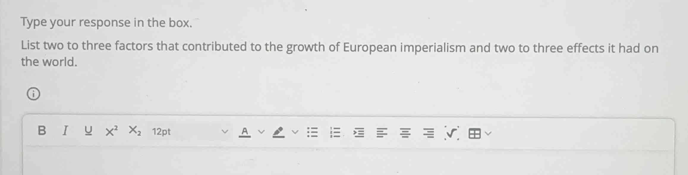 type your response in the box. list two to three factors that contribut…