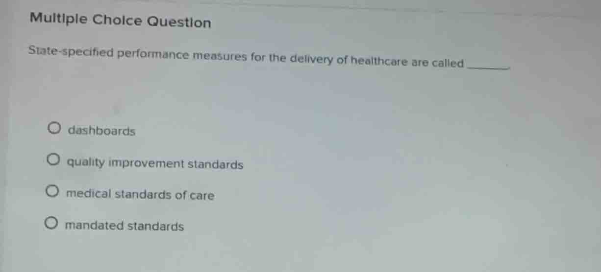 multiple choice question state-specified performance measures for the d…