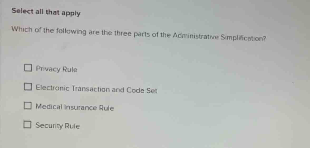 select all that apply which of the following are the three parts of the…