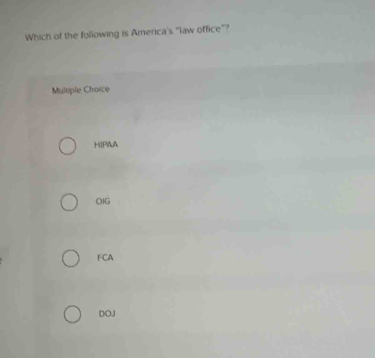 which of the following is americas \law office\? multiple choice hipaa …