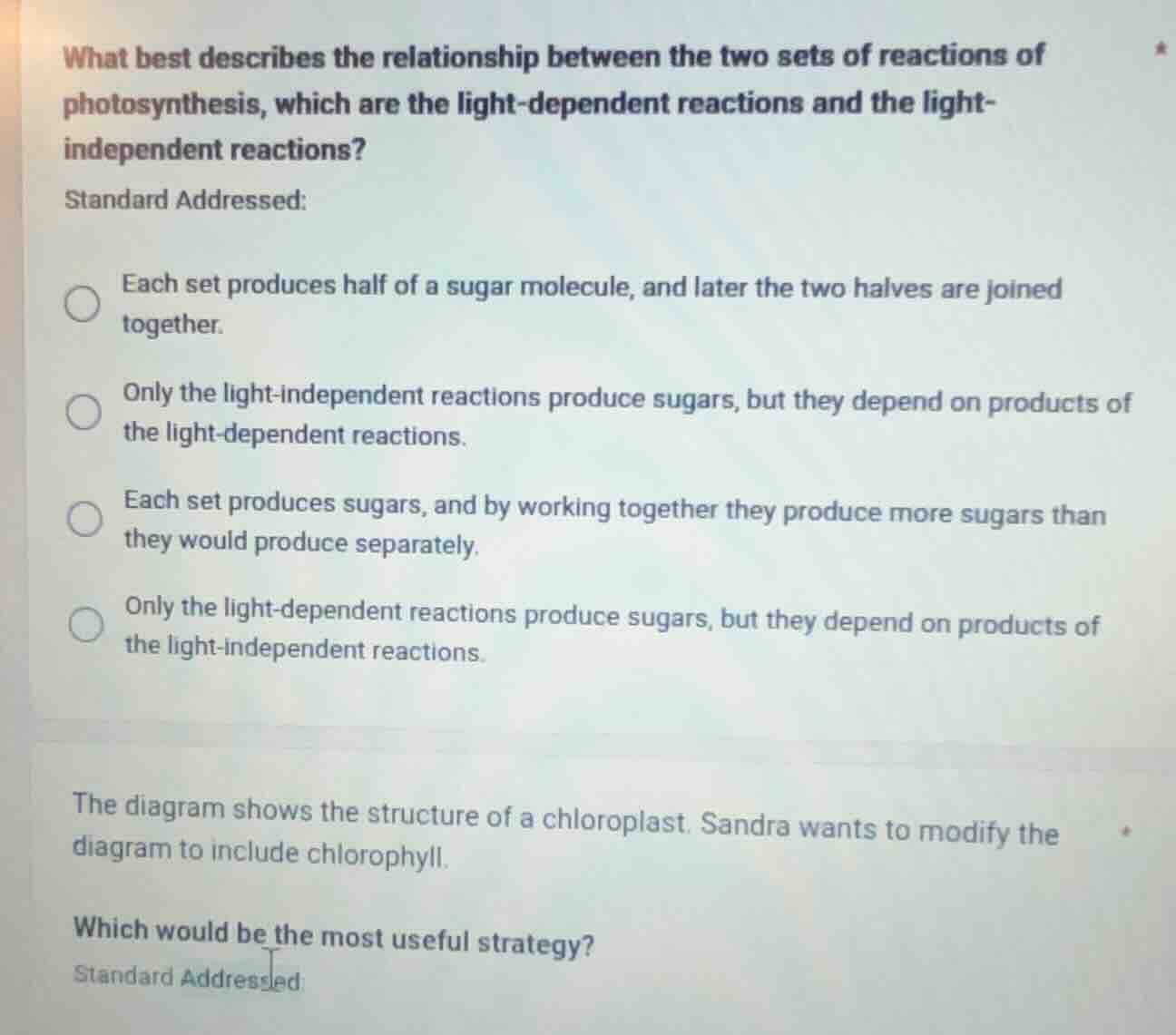 what best describes the relationship between the two sets of reactions …