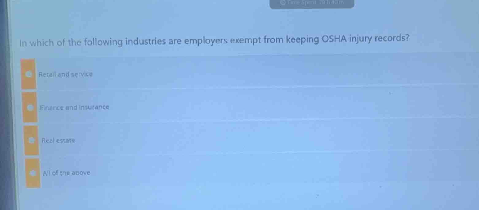 in which of the following industries are employers exempt from keeping …